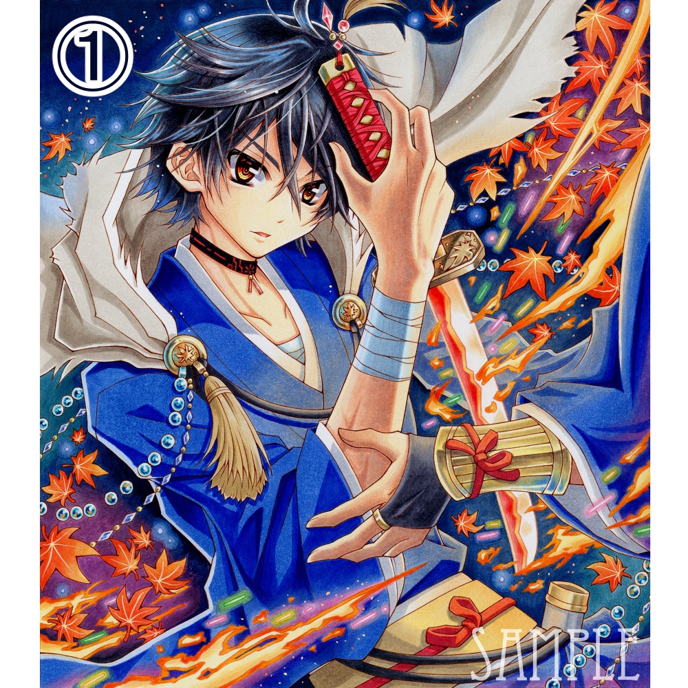 【剣士&学生】男の子 ポストカード 5種 オリジナル