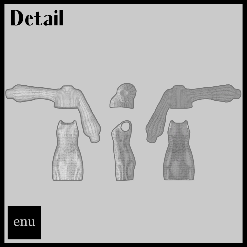 Knit dress set 2colors【VRoid正式版/3Dモデル】