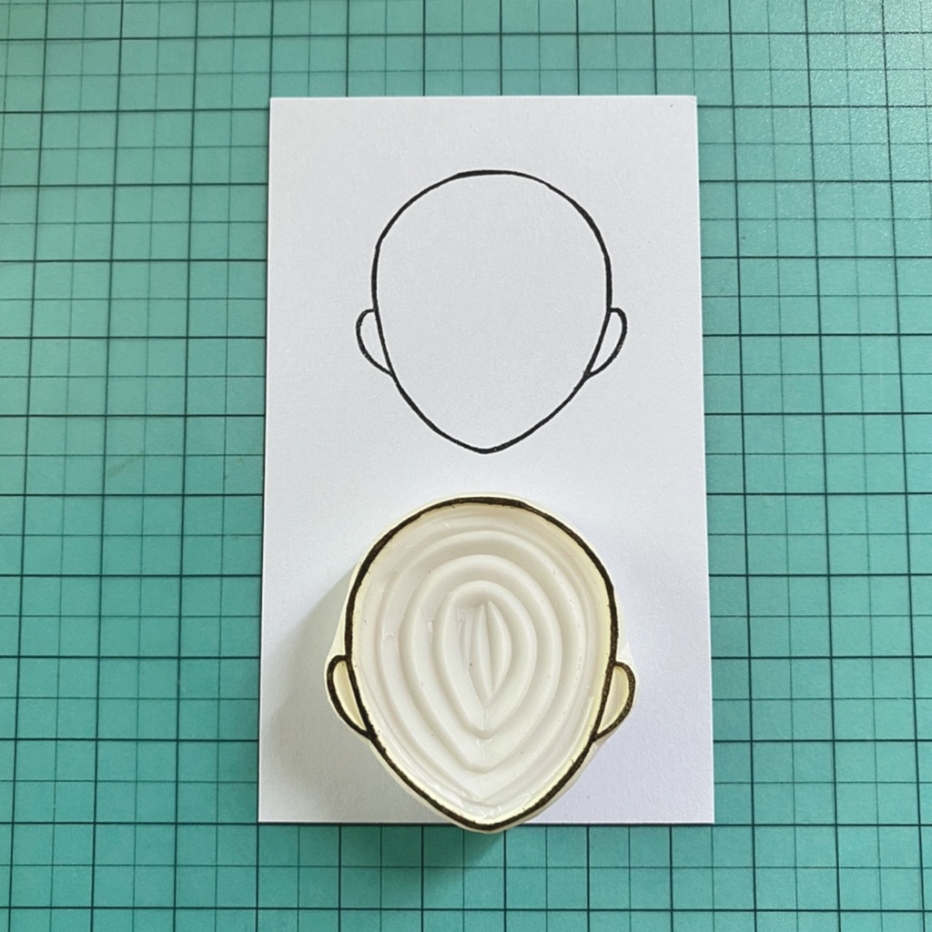 輪郭Ａ　消しゴムはんこ　