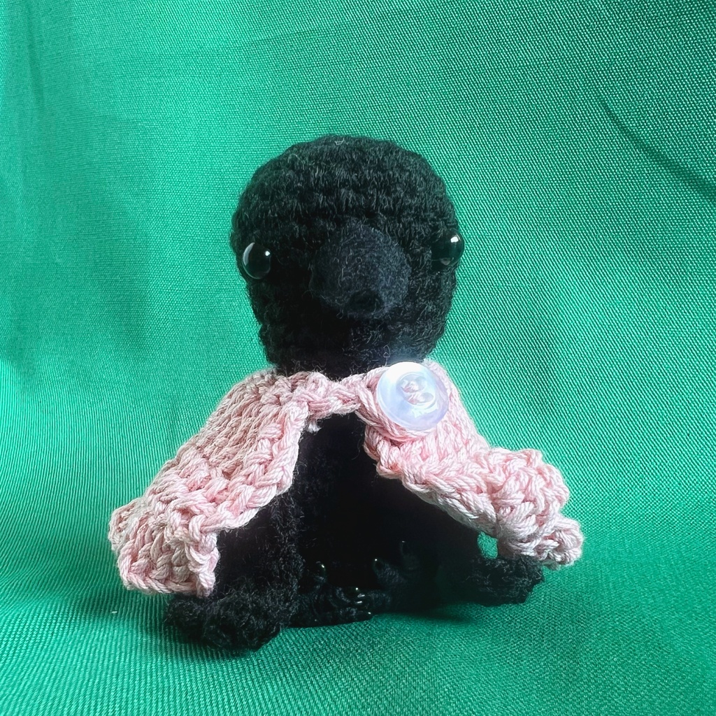 カラスさん　あみぐるみ