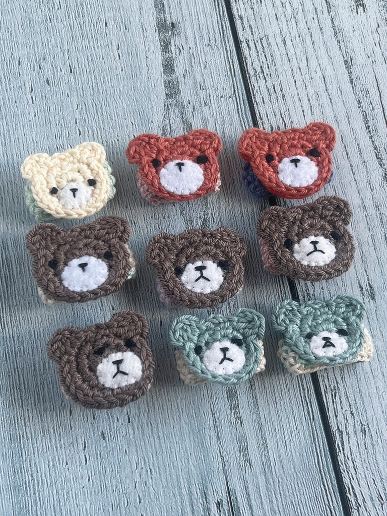 クマさん かぎ針編み指輪