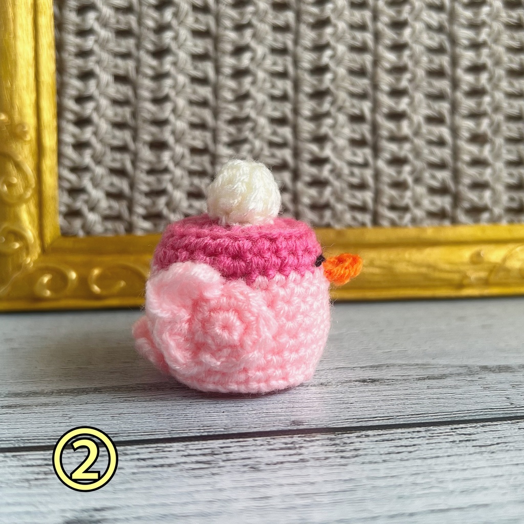 プリン鳥 いちご あみぐるみ