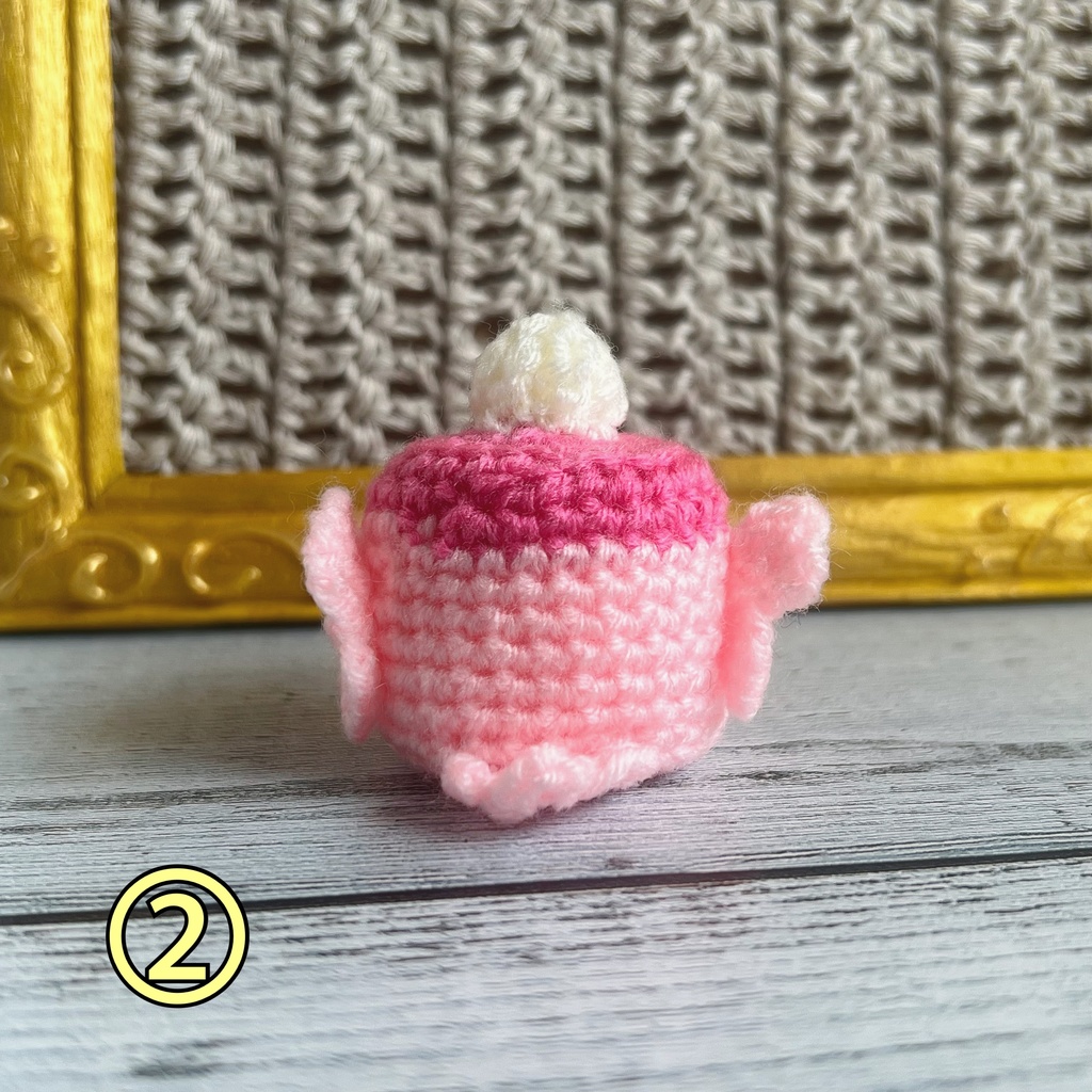 プリン鳥 いちご あみぐるみ