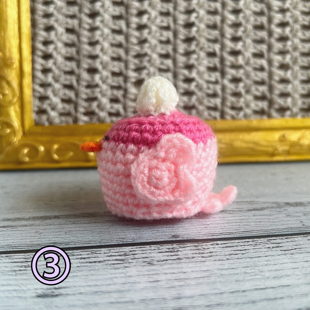 プリン鳥 いちご あみぐるみ