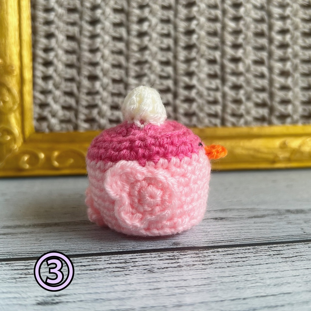 プリン鳥 いちご あみぐるみ