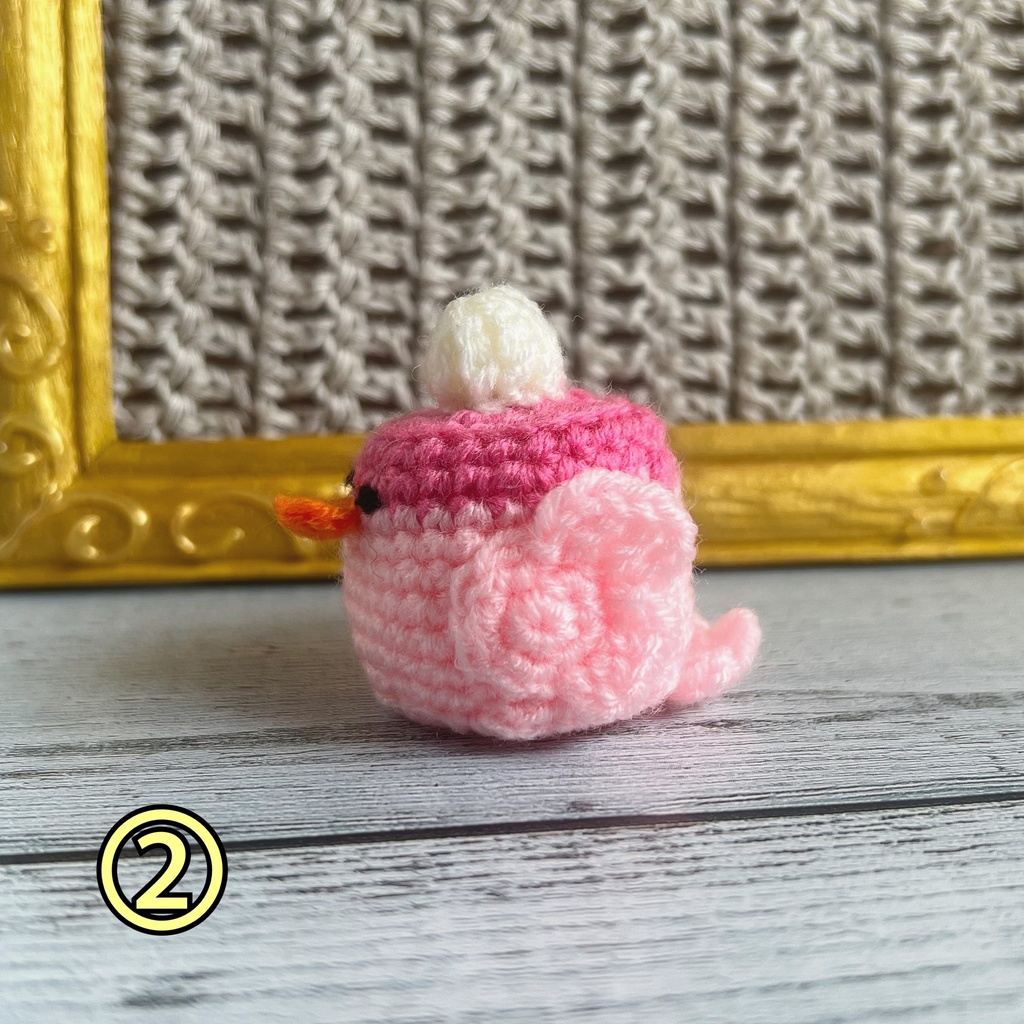 プリン鳥 いちご あみぐるみ