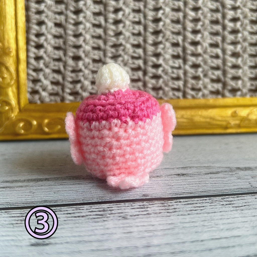 プリン鳥 いちご あみぐるみ