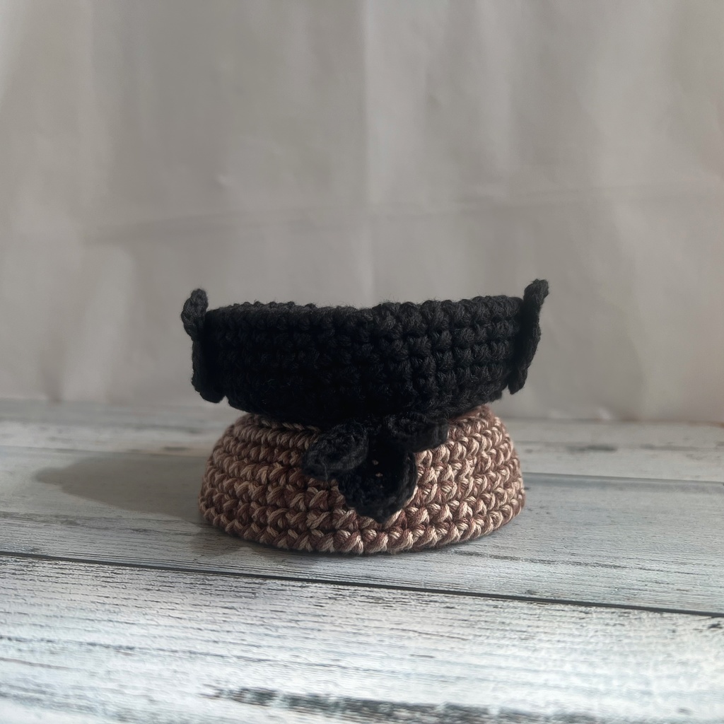 コースター カラス かぎ針編み