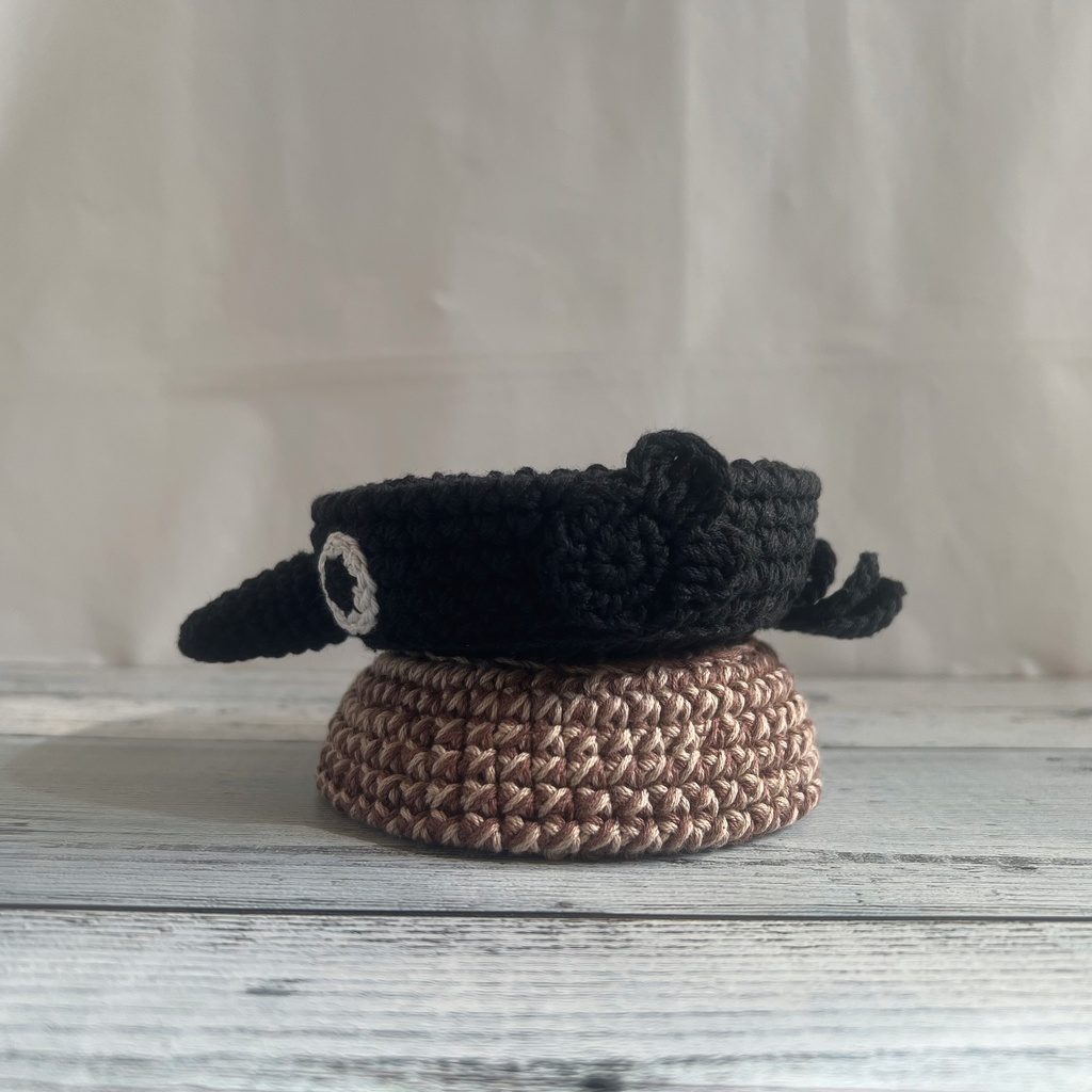 コースター カラス かぎ針編み