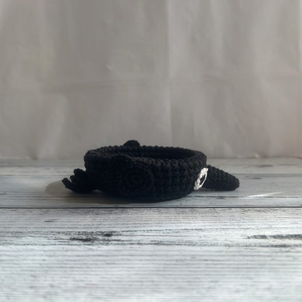 コースター カラス かぎ針編み