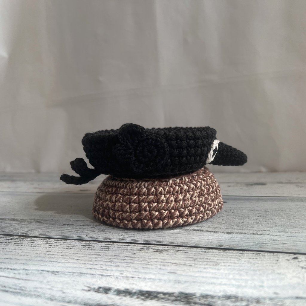 コースター カラス かぎ針編み