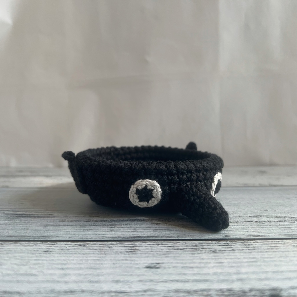 コースター カラス かぎ針編み