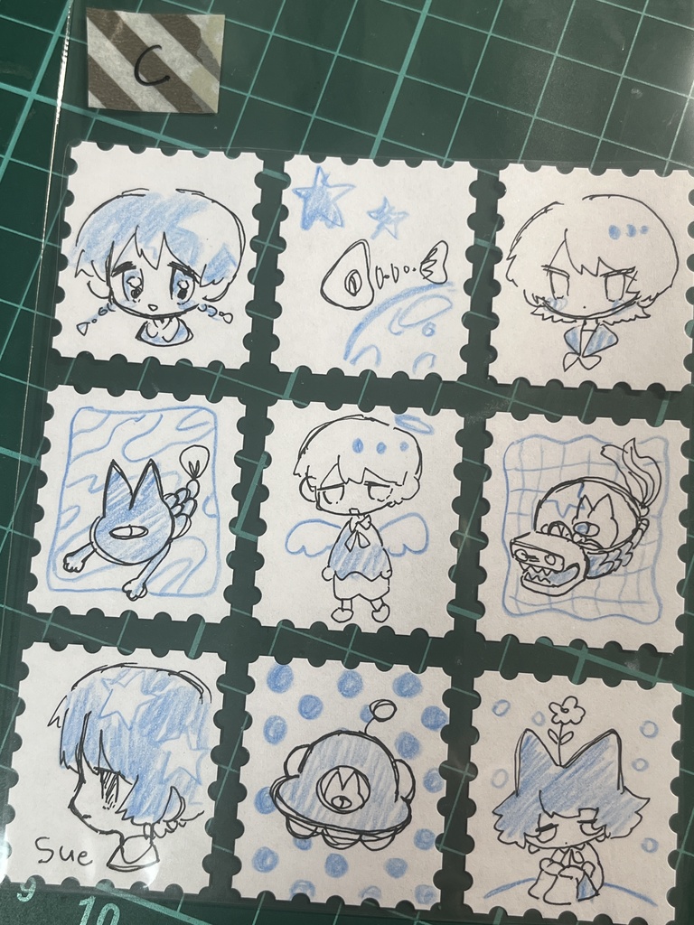 手描き切符風シール