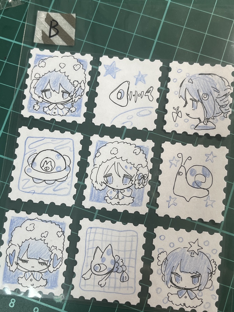 手描き切符風シール