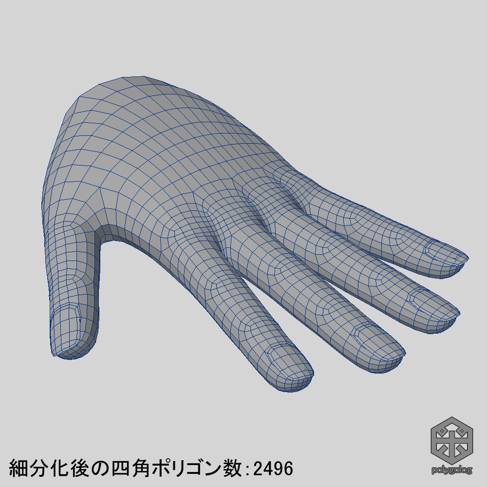 ローポリな手 ベースメッシュモデル