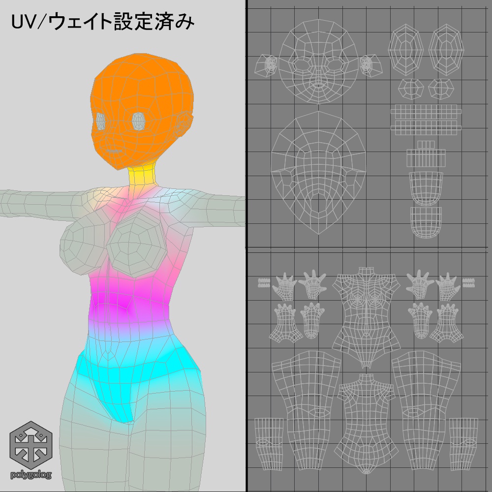 【VRM向け】ローポリ素体