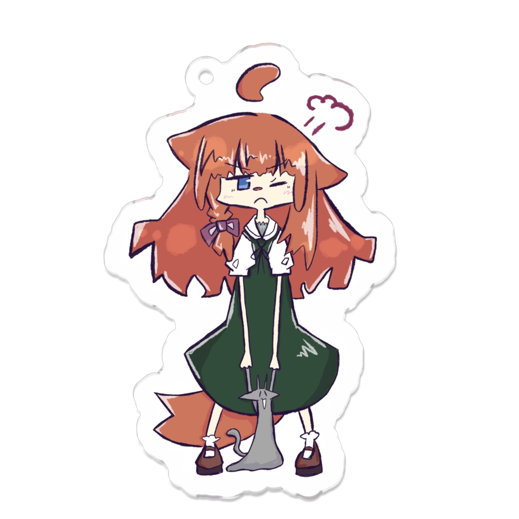 1tねこを引っ張るおぽぽちゃんアクキー