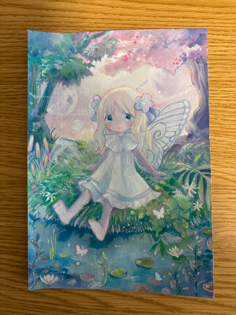 原画「妖精と水辺」