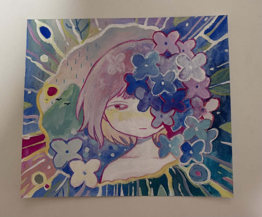 原画「あじさい」