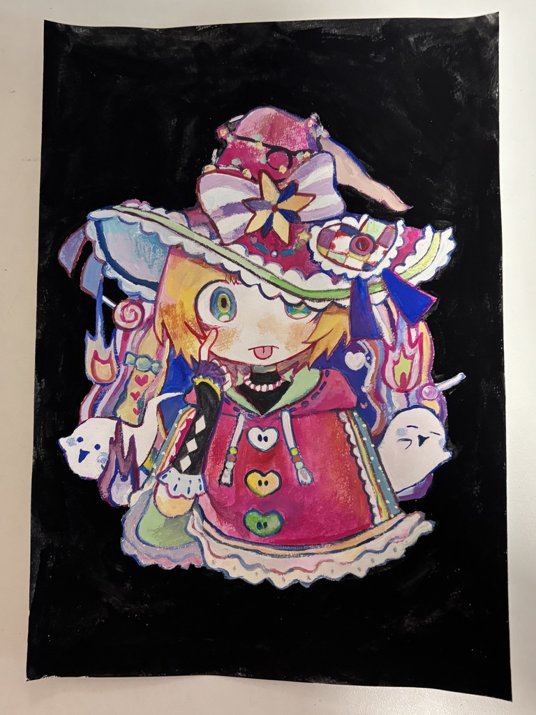 原画「魔女ちゃんとおばけ」