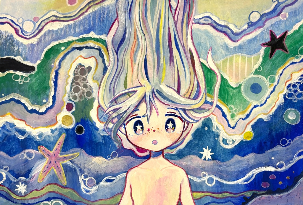 原画「押し寄せる」