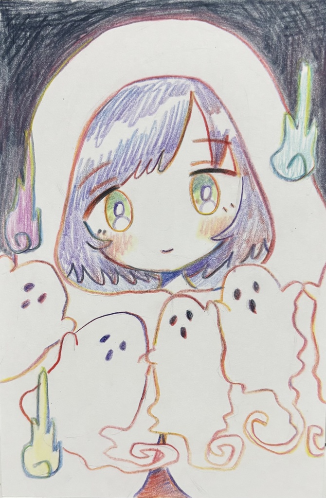 原画「おばけと友達」