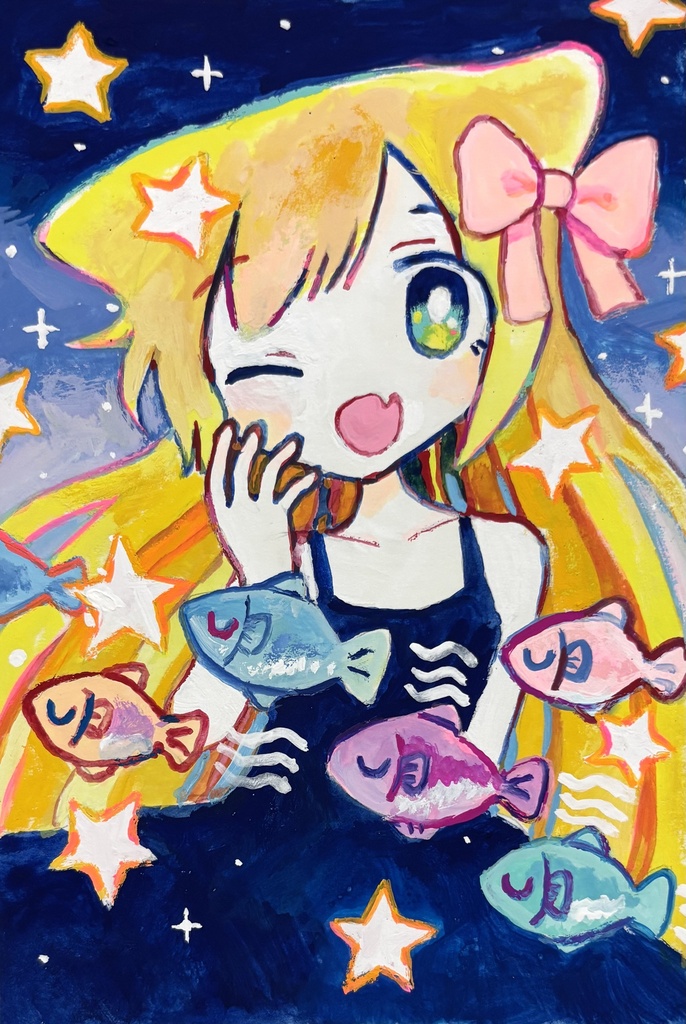 原画「夜空の魚」
