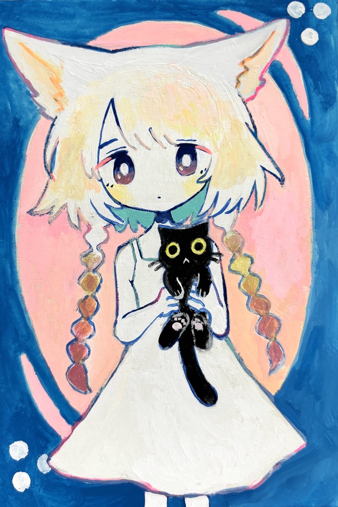 原画「猫と女の子」