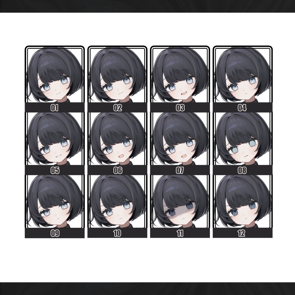 立ち絵素材_黒髪ボブの女の子_24