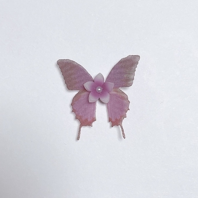 小花と蝶々のぬいぐるみ用アクセサリー