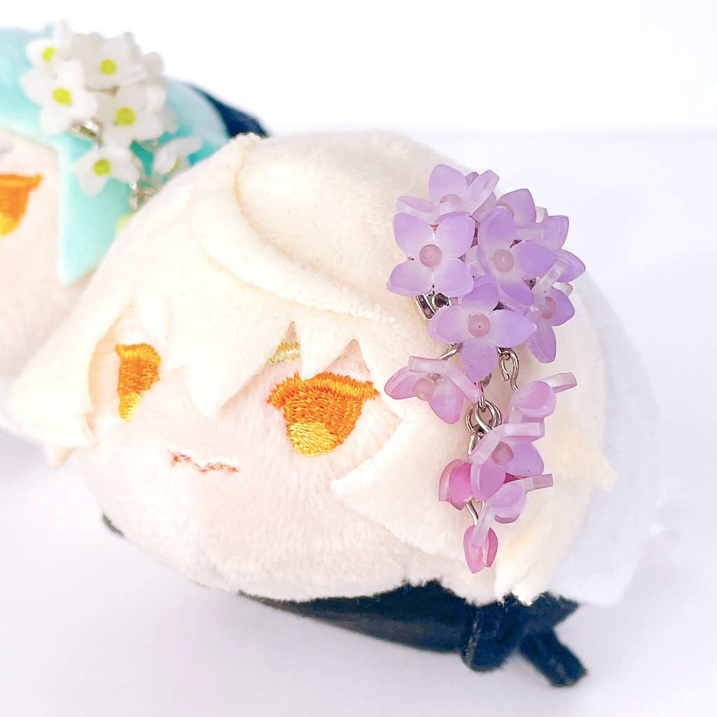 ライラックのぬいぐるみ用アクセサリー・お揃い耳飾り