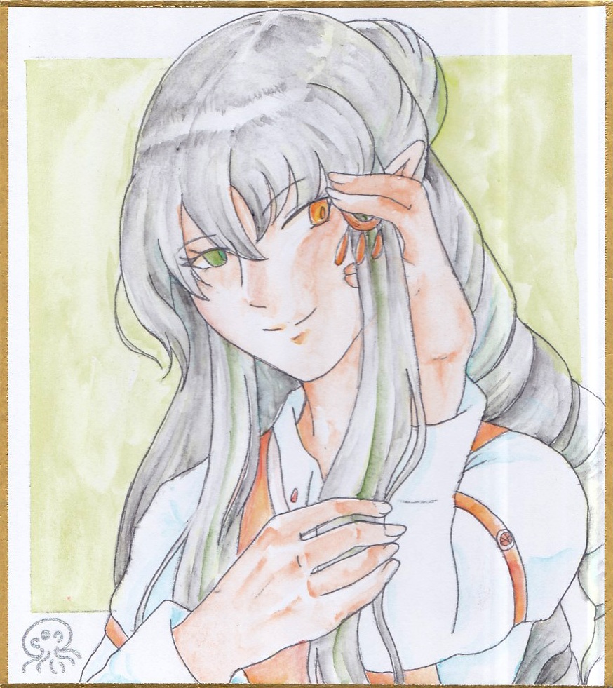 ミニ色紙原画 ナランハ・身支度