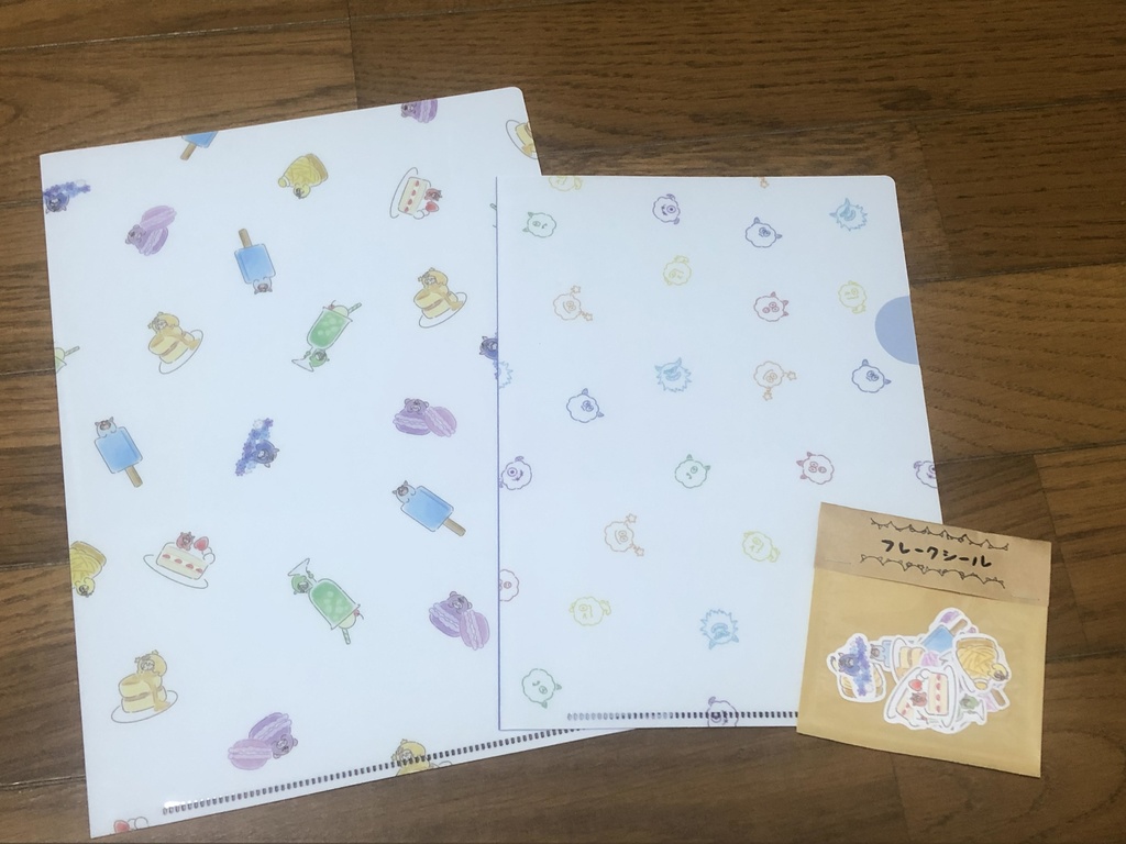 モンちゃんクリアファイル・フレークシールセット