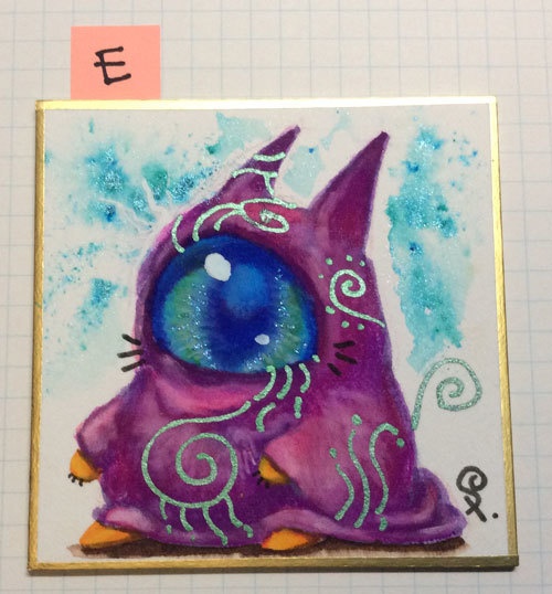 「謎生物NEKOTAN」豆色紙ドローイング