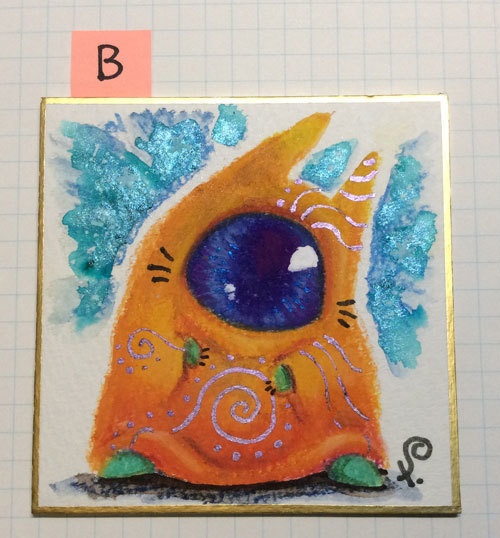 「謎生物NEKOTAN」豆色紙ドローイング