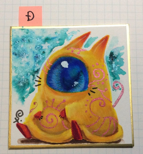 「謎生物NEKOTAN」豆色紙ドローイング