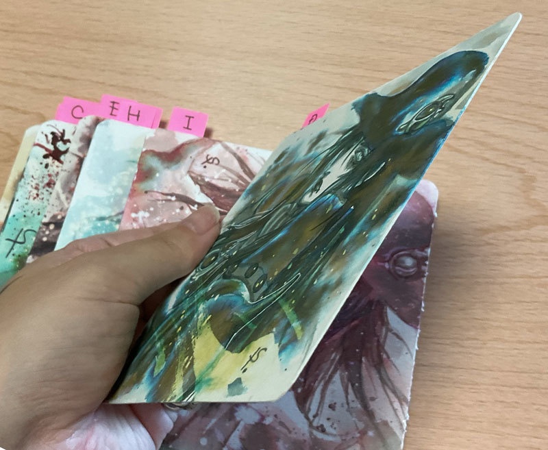 インクカラー水彩画