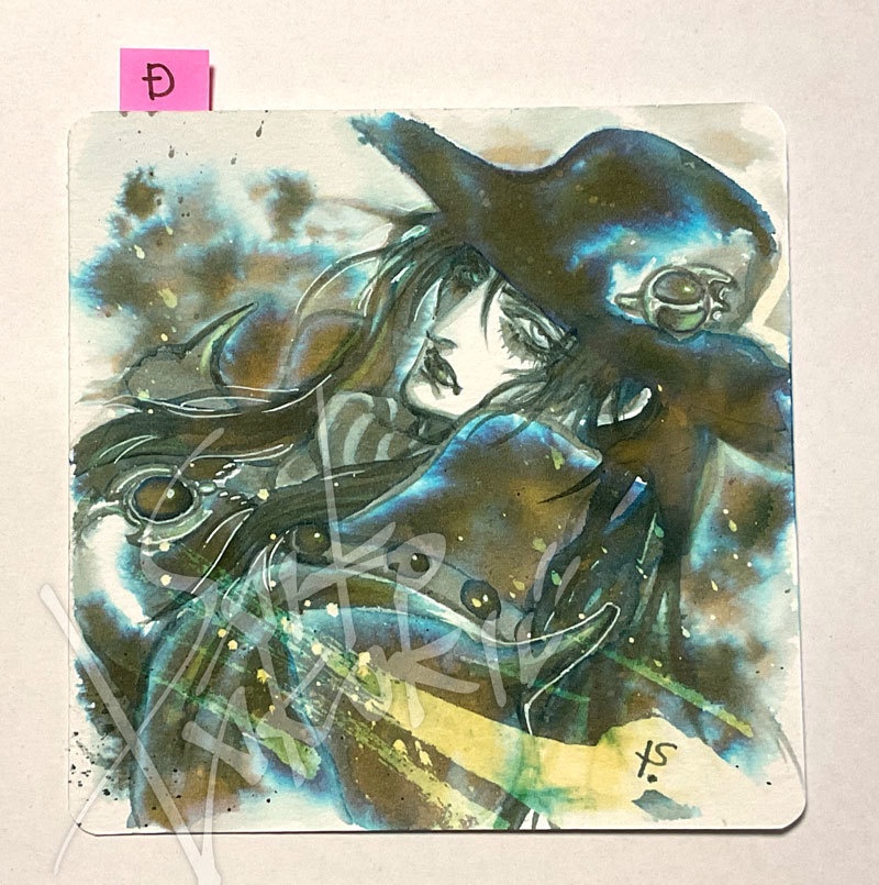 インクカラー水彩画