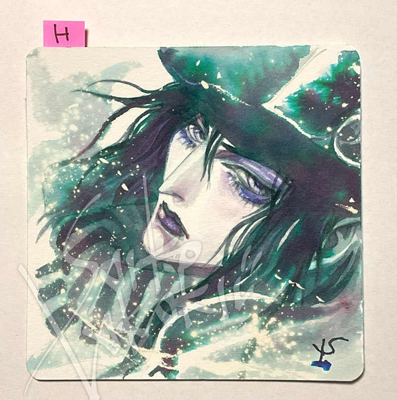 インクカラー水彩画