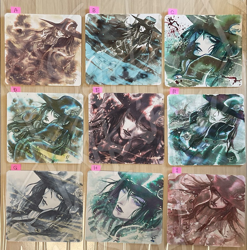 インクカラー水彩画