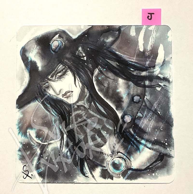 インクカラー水彩画