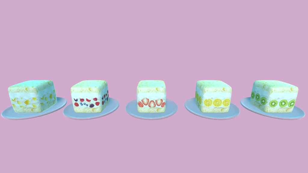 キューブケーキ【3Dモデル】