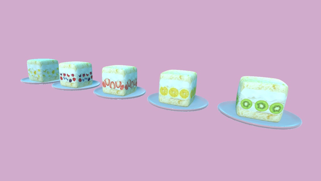 キューブケーキ【3Dモデル】