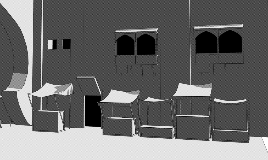 絹の街3D素材(クリスタ専用)