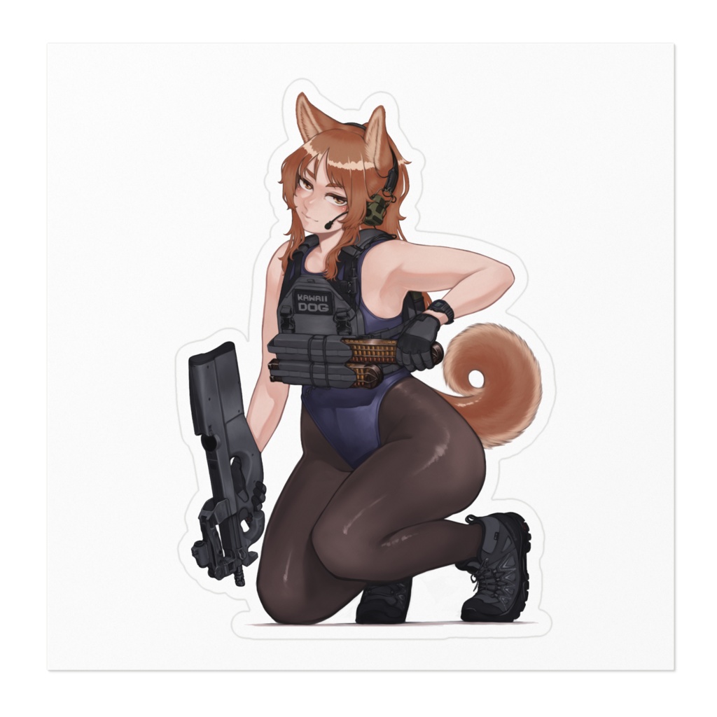 犬耳ちゃんステッカー