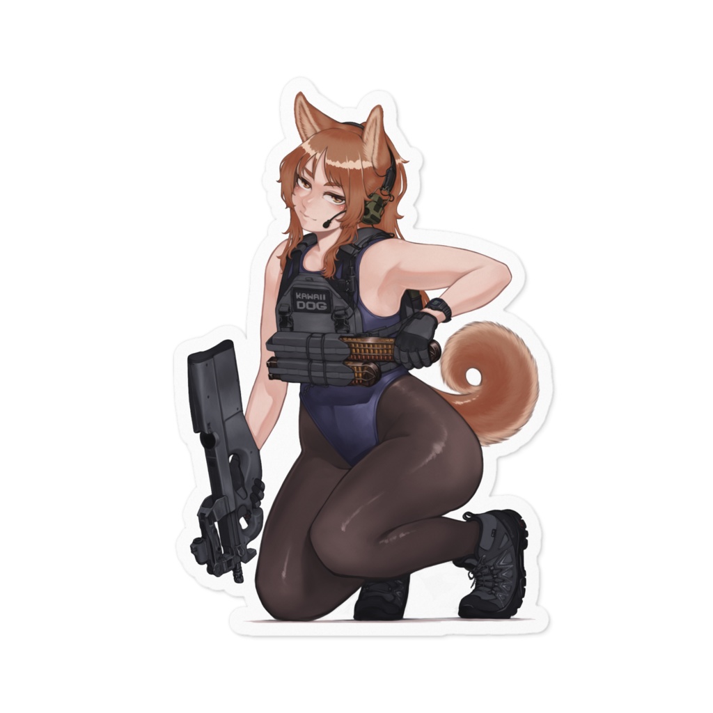 犬耳ちゃんステッカー