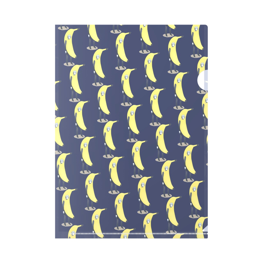 総柄A4クリアファイル-バナナりんふぇい-