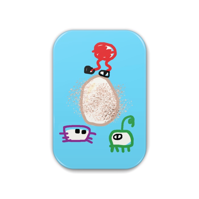 生卵ウイルス 缶バッジ