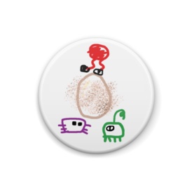 生卵ウイルス 缶バッジ
