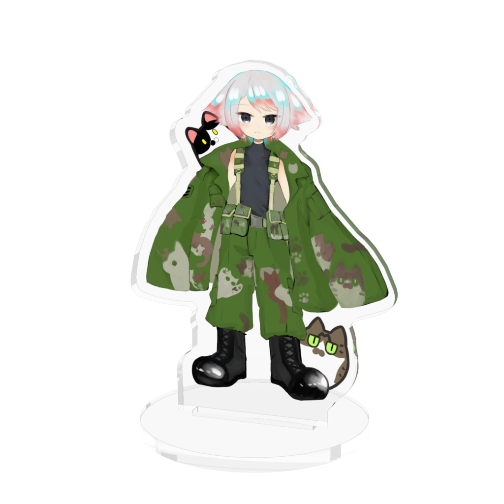 シナモン三等陸士長配信立ち絵アクスタ　猫ちゃんもついてお得！